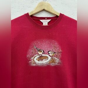 Vintage Northern Reflections Winter Birds Classic Crewneck Sweatshirt, Size S
